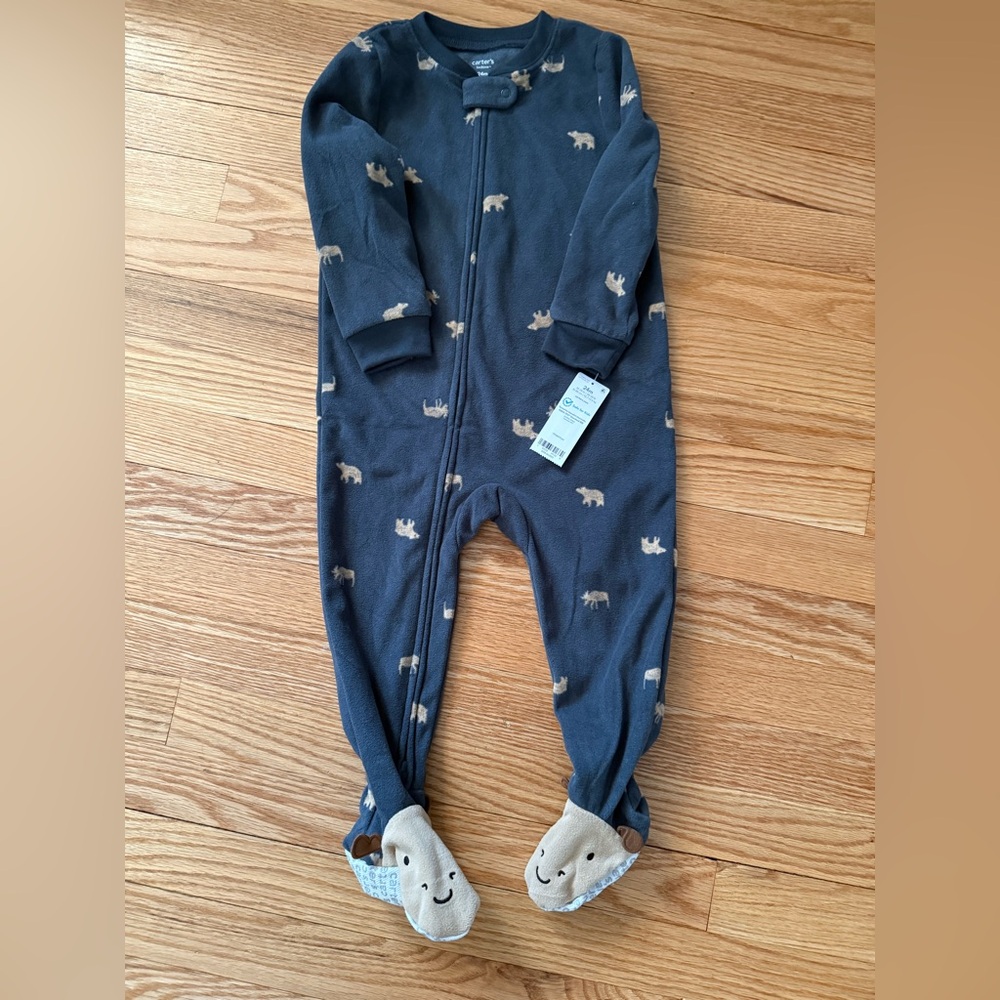 Carter's Dark Blue Bear Pattern Footie